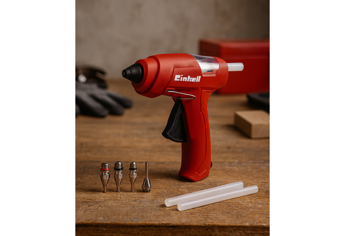 Απεικονίζεται το πιστόλι θερμοκόλλησης 